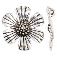Zinc Alloy Flower Pendants, antique silver color plated, nickel, lead & cadmium free Approx 3mm 
