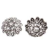 Zinc Alloy Bead Caps, Flower, antique silver color plated, lead & cadmium free Approx 1.5mm, Approx 