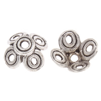 Zinc Alloy Bead Caps, Flower, antique silver color plated, lead & cadmium free Approx 1.5mm, Approx 