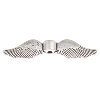 Alliage de zinc Ange Perles Wing, forme d'aile, Plaqué de couleur d'argent, sans plomb et cadmium Environ 1mm, Environ Vendu par sac