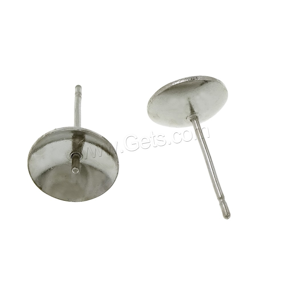 Zinc Alloy Ear Stud Component, brass post pin, platinum color plated, different size for choice, Sold By PC
