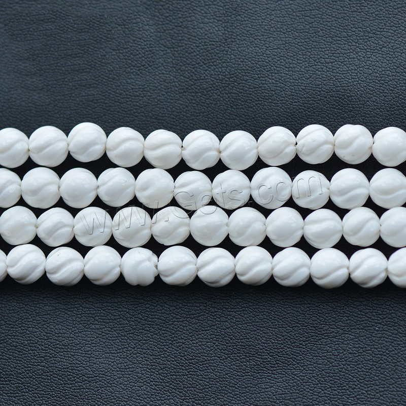 Perles de cannelé bénitiers, géant cannelé, spiral, naturel, normes différentes pour le choix, blanc, Trou:Environ 1mm, Longueur:Environ 15.5 pouce, Vendu par brin