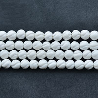 Perles de cannelé bénitiers, géant cannelé, spiral, naturel, normes différentes pour le choix, blanc Environ 1mm Environ 15.5 pouce, Vendu par brin
