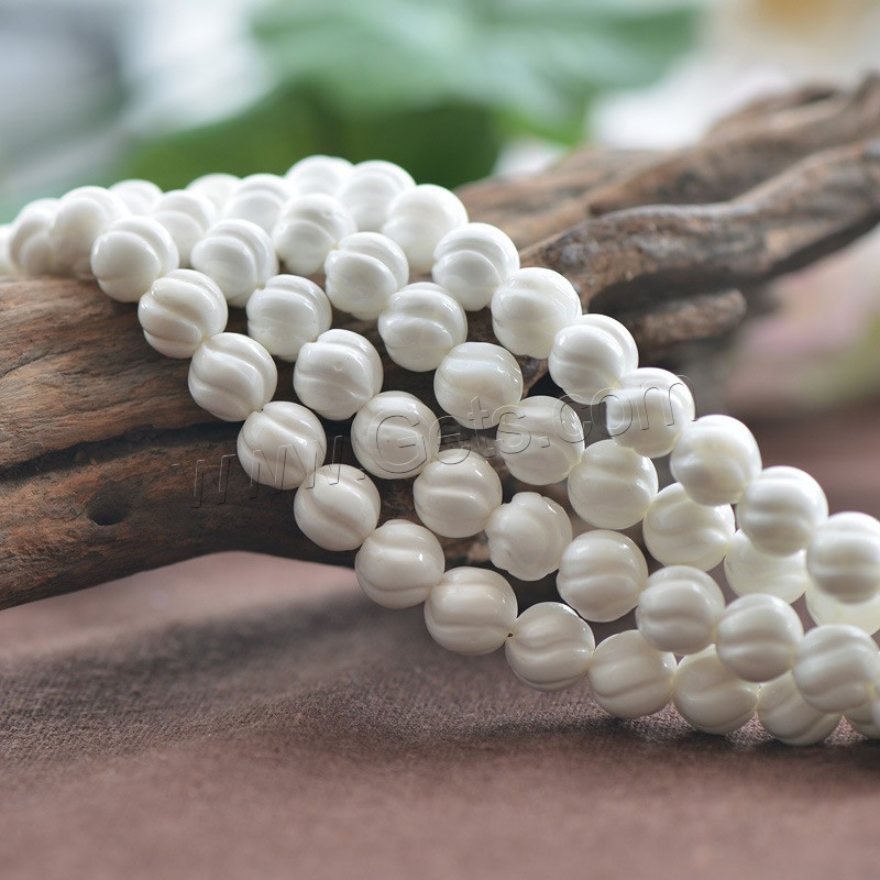 Fluted Giant Clam Beads, Twist, natural, different size for choice, white, Hole:Approx 1mm, Length:Approx 15.5 Inch, Sold By Strand