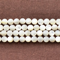La Perla de Concha Natural, Nácar, Esférico, diverso tamaño para la opción, Blanco, agujero:aproximado 1mm, longitud:aproximado 15.5 Inch, Vendido por Sarta