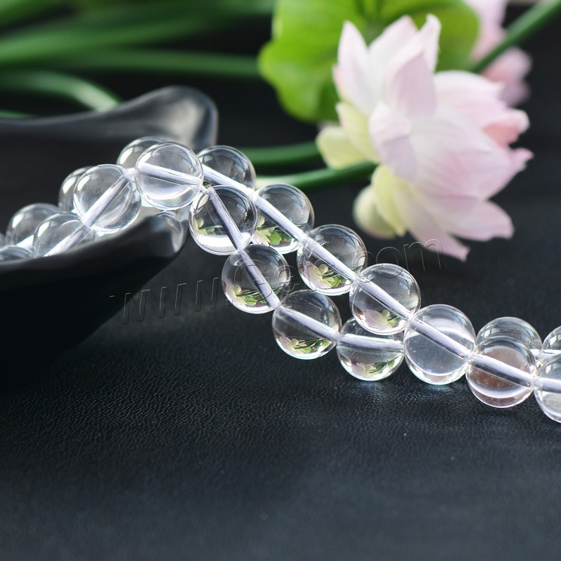 Natural Clear Quartz Beads, Round, different size for choice, Hole:Approx 1mm, Length:Approx 15.5 Inch, Sold By Strand