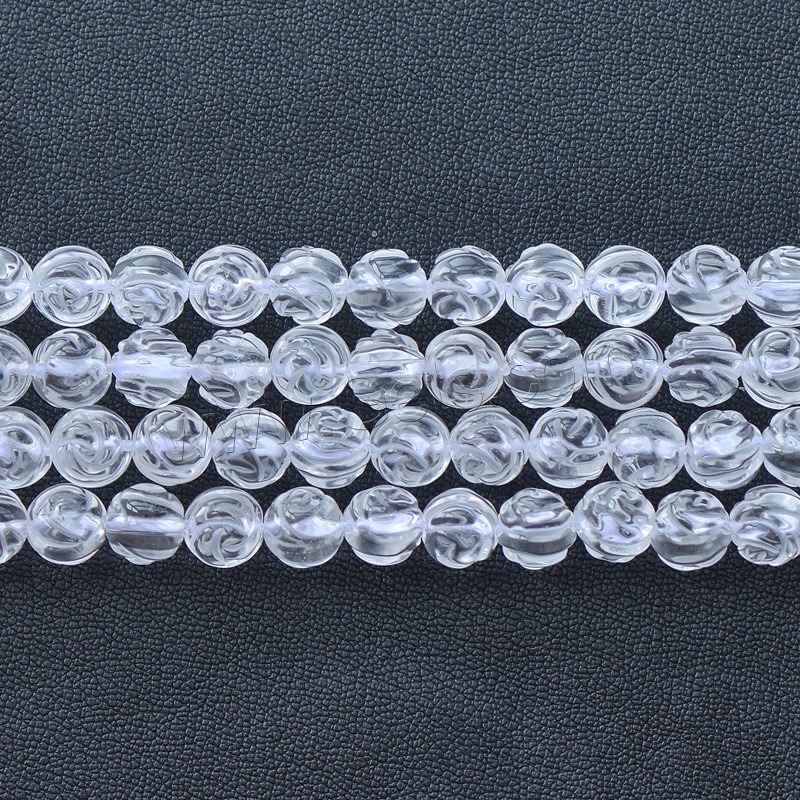 Natürliche klare Quarz Perlen, Klarer Quarz, Blume, verschiedene Größen vorhanden, Bohrung:ca. 1mm, Länge:ca. 15.5 ZollInch, verkauft von Strang
