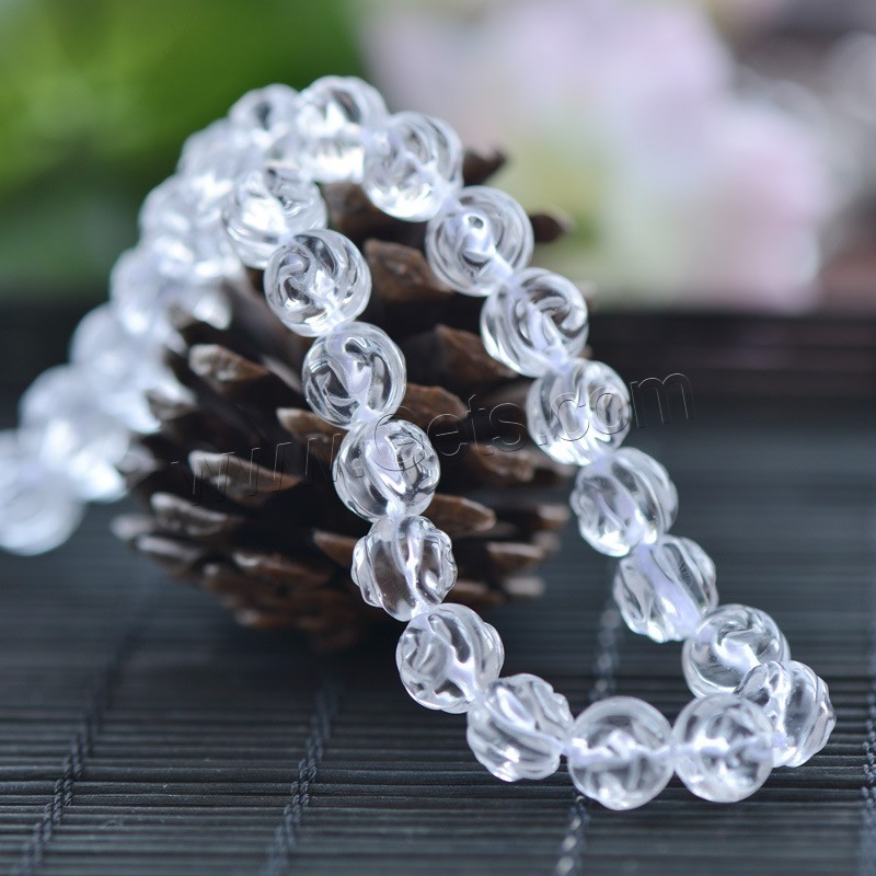 Natural Clear Quartz Beads, Flower, different size for choice, Hole:Approx 1mm, Length:Approx 15.5 Inch, Sold By Strand