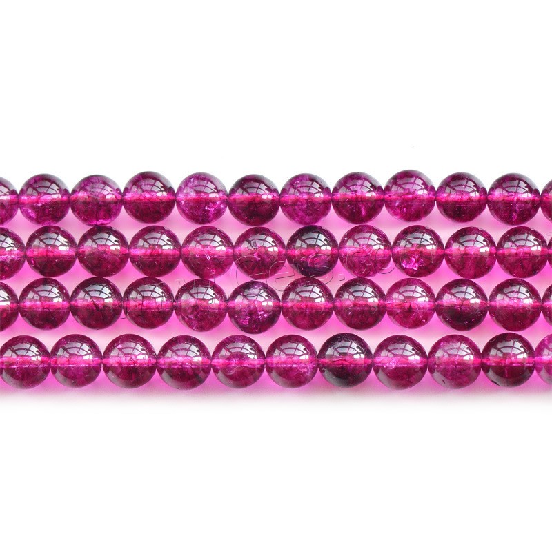 Knistern Quarz Perlen, rund, natürlich, Imitation Granat & verschiedene Größen vorhanden, Granat, Bohrung:ca. 1mm, Länge:ca. 15.5 ZollInch, verkauft von Strang