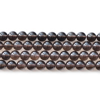 Natürliche Rauchquarz Perlen, rund, verschiedene Größen vorhanden, Bohrung:ca. 1mm, Länge:ca. 15.5 ZollInch, verkauft von Strang