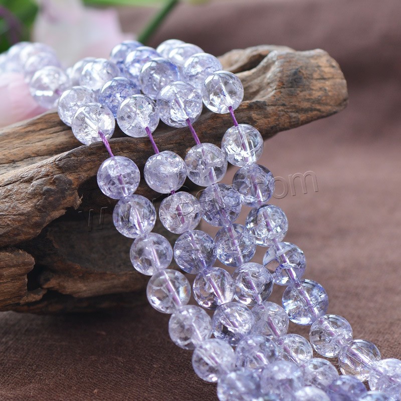 Crackle Quartz Beads, Round, natural, different size for choice, Lt Amethyst, Hole:Approx 1mm, Length:Approx 15.5 Inch, Sold By Strand
