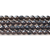 Natural Smoky Quartz Beads, Round & faceted Approx 1mm Approx 15.5 Inch 