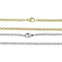 Mode Edelstahl Halskette Kette, plattiert, verschiedene Größen vorhanden & Rolo Kette, keine, Länge:ca. 19 ZollInch, verkauft von Strang