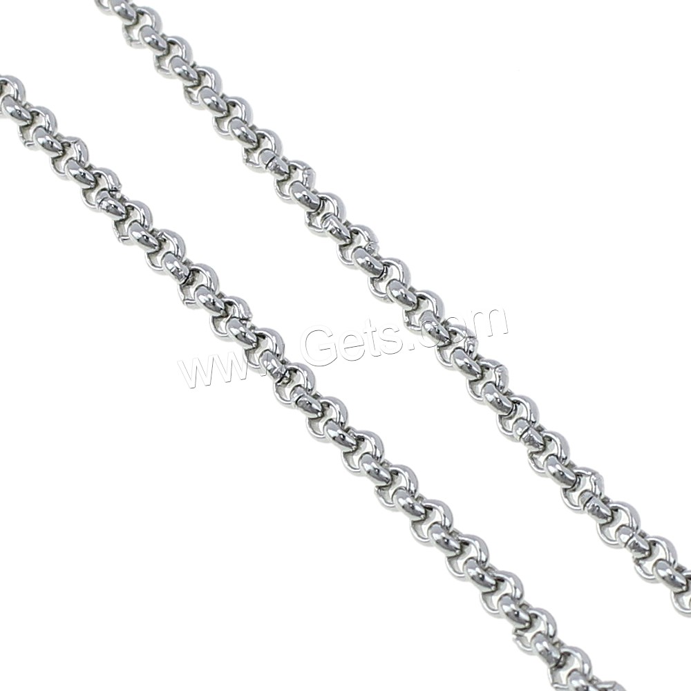Fashion Stainless Steel Necklace Chain, plated, different size for choice & rolo chain, more colors for choice, Length:Approx 19 Inch, Sold By Strand