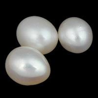 No Hole Cultured Freshwater Pearl Beads, Potato, natural, white, Grade AAA, 9-10mm 