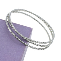 Stainless Steel Bangle Set, original color, 2mm, Inner Approx 64mm Approx 8 Inch 