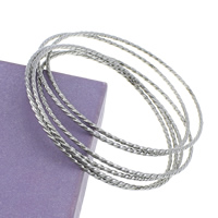 Stainless Steel Bangle Set, original color, 1.5mm, Inner Approx 68mm Approx 7.5 Inch 