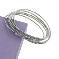 Stainless Steel Bangle Set, original color, 2mm, Inner Approx 69mm Approx 8 Inch 