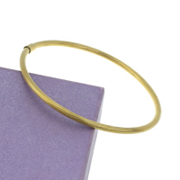 Stainless Steel Bangle, gold color plated, 3mm, Inner Approx 64mm Approx 8 Inch 