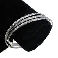 Stainless Steel Bangle Set, original color, 3mm, Inner Approx 68mm Approx 8.5 Inch 