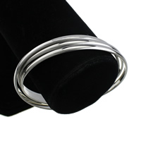 Stainless Steel Bangle Set, original color, 4mm, Inner Approx 68mm Approx 8.5 Inch 