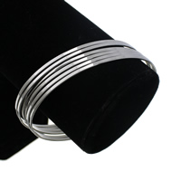 Stainless Steel Bangle Set, original color, 2mm, Inner Approx 68mm Approx 8.5 Inch 
