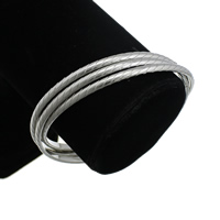 Stainless Steel Bangle Set, original color, 3.5mm, Inner Approx 65mm Approx 8 Inch 