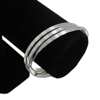 Stainless Steel Bangle Set, with roman number, original color, 4mm, Inner Approx 65mm Approx 8 Inch 