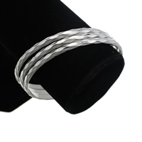 Stainless Steel Bangle Set, original color, 4mm, Inner Approx 68mm Approx 8.5 Inch 