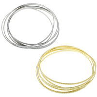 Stainless Steel Bangle Set, plated 2mm, Inner Approx 68mm Approx 8.5 Inch 