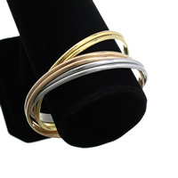 Stainless Steel Bangle Set, plated, multi-colored, 3mm, Inner Approx 67mm Approx 8 Inch 