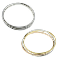 Stainless Steel Bangle Set, plated 3mm, Inner Approx 65mm Approx 8 Inch 