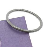 Bracelet en acier inoxydable, couleur originale, 6mm, Diamètre inté Environ 64mm Environ 8 pouce, Vendu par PC