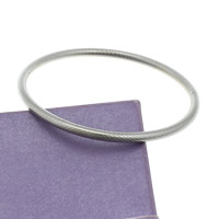 Stainless Steel Bangle, original color, 4mm, Inner Approx 65mm Approx 8 Inch 