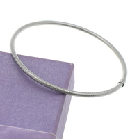 Stainless Steel Bangle, original color, 3mm, Inner Approx 68mm Approx 8.5 Inch 