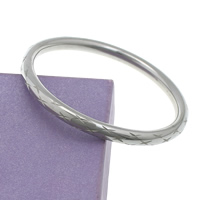 Stainless Steel Bangle, flower cut, original color, 6mm, Inner Approx 62mm Approx 7.5 Inch 