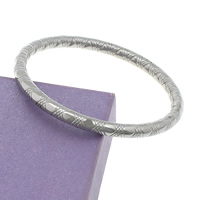 Stainless Steel Bangle, original color, 6mm, Inner Approx 65mm Approx 8 Inch 