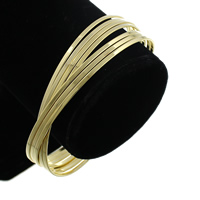 Stainless Steel Bangle Set, gold color plated, 2mm, Inner Approx 66mm Approx 8 Inch 