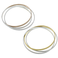 Stainless Steel Bangle Set, plated, two tone 3mm, Inner Approx 65mm Approx 8 Inch 