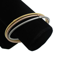 Stainless Steel Bangle Set, plated, multi-colored, 3mm, Inner Approx 72mm Approx 9 Inch 