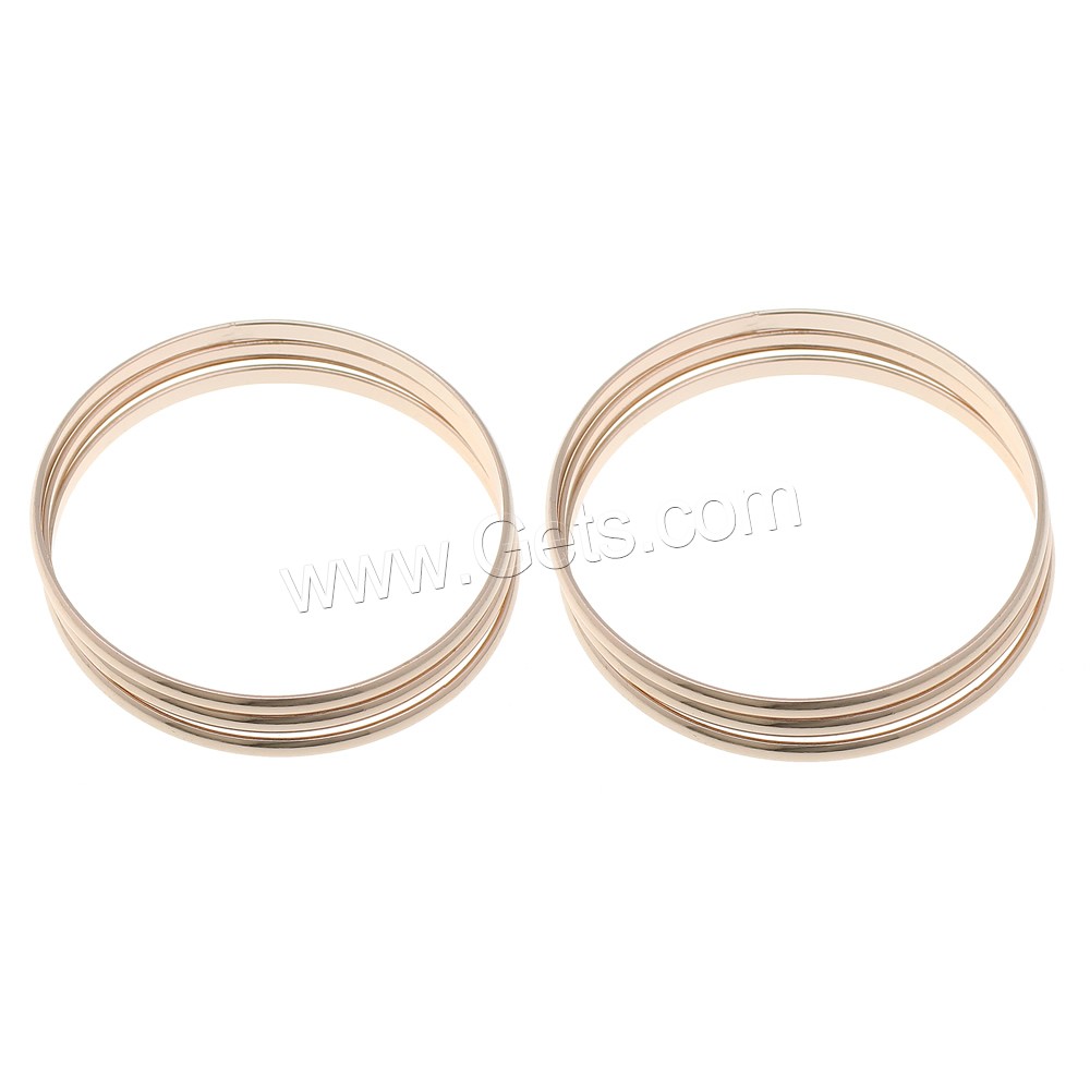 Stainless Steel Bangle Set, rose gold color plated, different size for choice, 3PCs/Set, Sold By Set