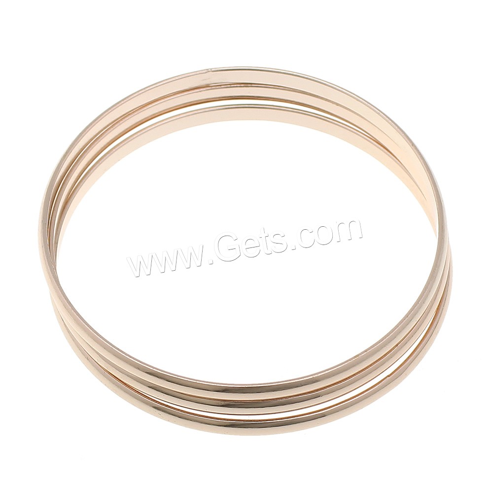Stainless Steel Bangle Set, rose gold color plated, different size for choice, 3PCs/Set, Sold By Set
