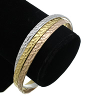 Stainless Steel Bangle Set, plated, hammered, multi-colored, 5mm, Inner Approx 65mm Approx 8 Inch 