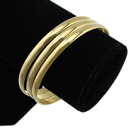 Stainless Steel Bangle Set, gold color plated, 5mm, Inner Approx 66mm Approx 8 Inch 