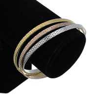 Stainless Steel Bangle Set, plated, multi-colored, 4mm, Inner Approx 68mm Approx 8.5 Inch 