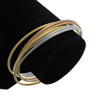 Stainless Steel Bangle Set, plated, multi-colored, 2mm, Inner Approx 68mm Approx 8.5 Inch 