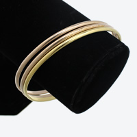 Stainless Steel Bangle Set, plated, two tone, 3mm, Inner Approx 68mm Approx 8.5 Inch 