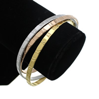 Stainless Steel Bangle Set, plated, with roman number, multi-colored, 4mm, Inner Approx 68mm Approx 8.5 Inch 