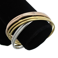 Stainless Steel Bangle Set, plated, multi-colored, 3mm, Inner Approx 68mm Approx 8.5 Inch 