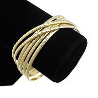 Stainless Steel Bangle Set, gold color plated, 3mm, Inner Approx 68mm Approx 8.5 Inch 